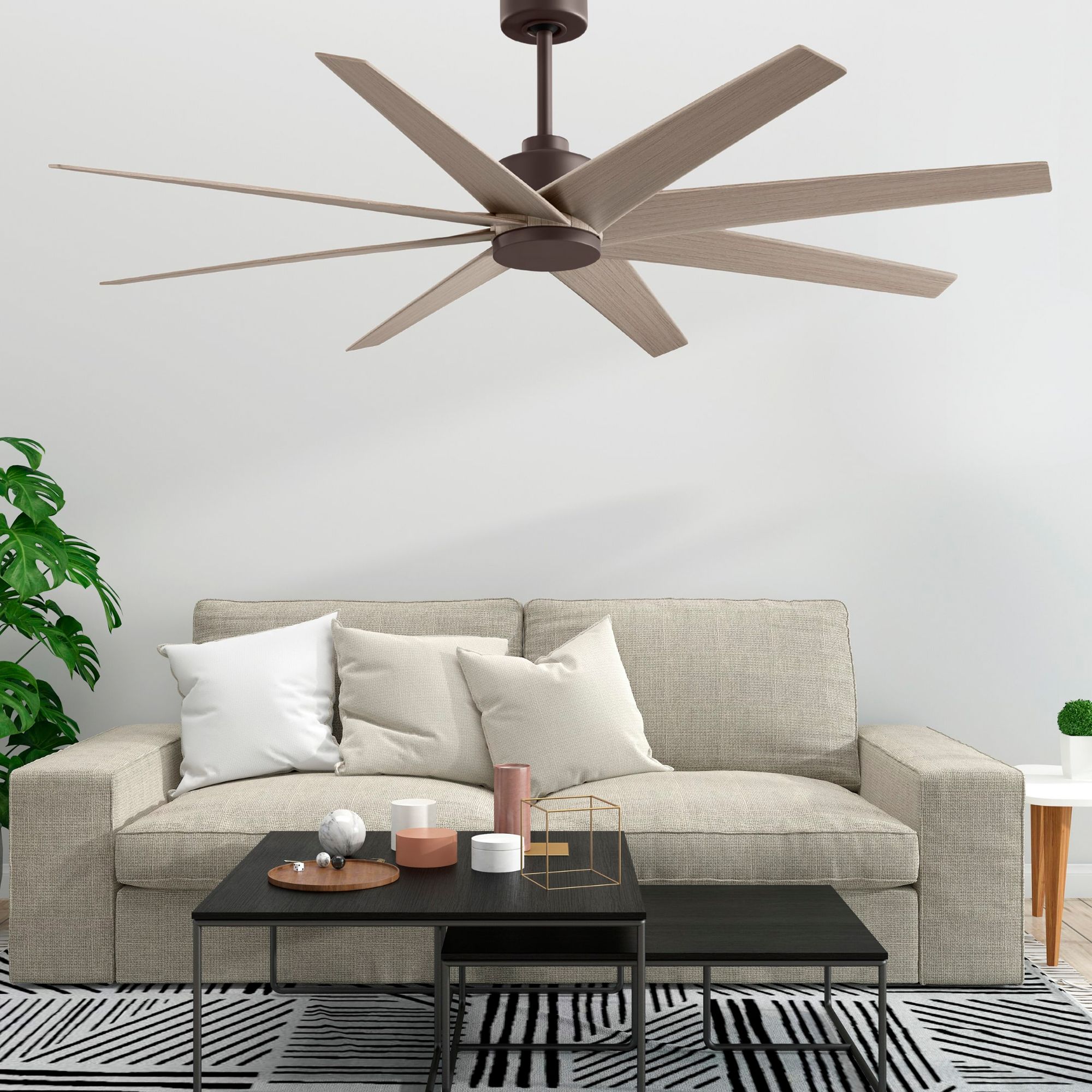 Image 2 64" Matthews Ariella Textured Bronze and Gray Ash Ceiling Fan more views