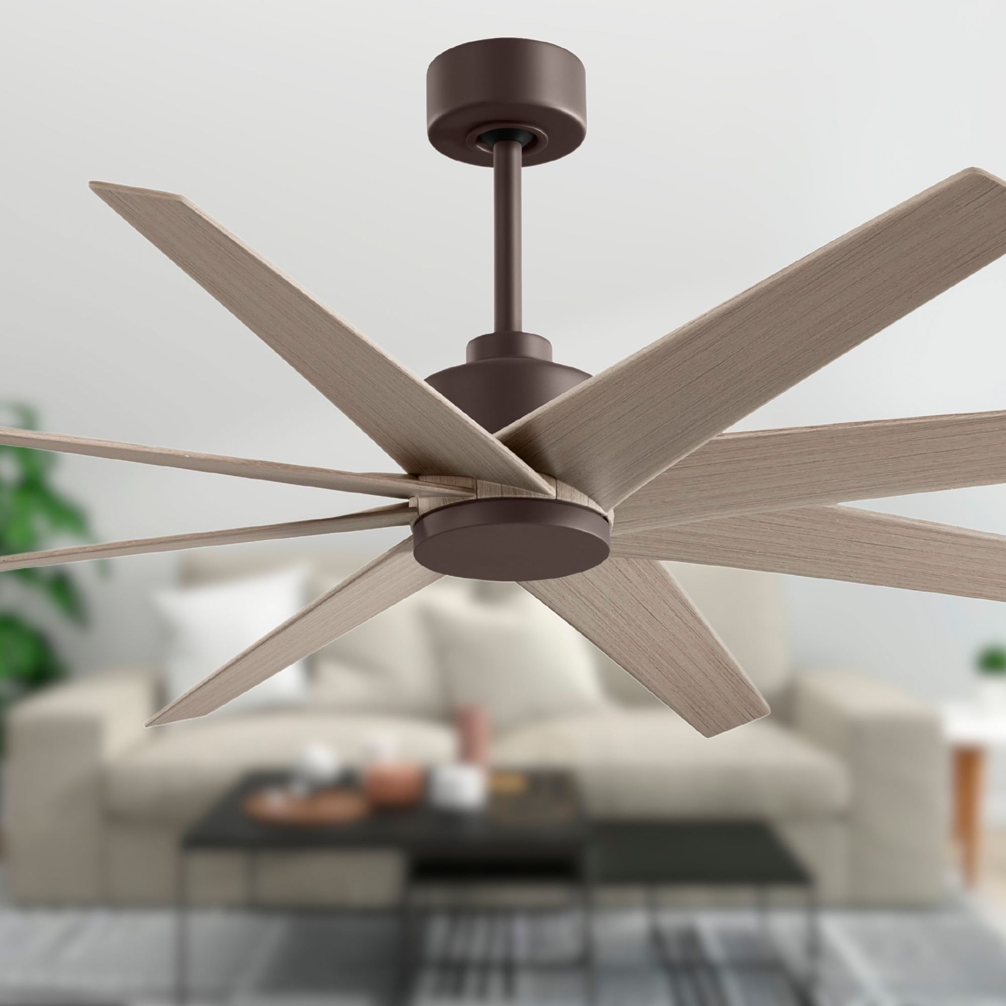 Image 3 64" Matthews Ariella Textured Bronze and Gray Ash Ceiling Fan more views