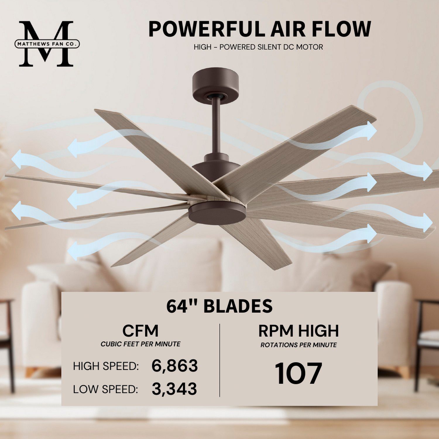 Image 7 64" Matthews Ariella Textured Bronze and Gray Ash Ceiling Fan more views