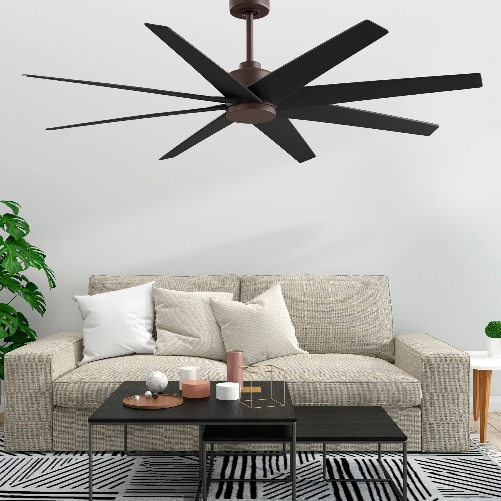 Image 2 64" Matthews Ariella Textured Bronze and Matte Black Ceiling Fan more views