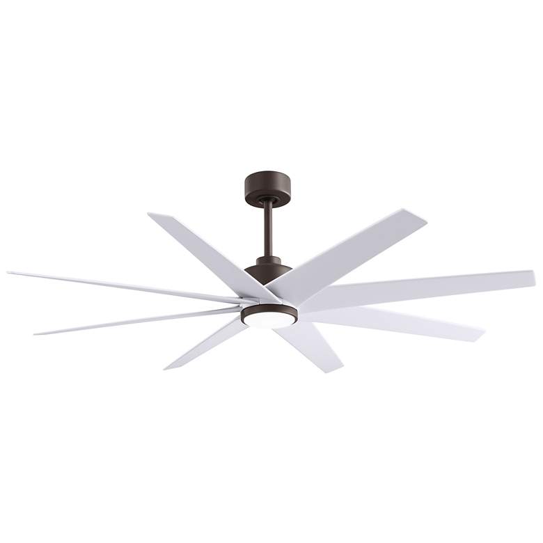 Image 1 64" Matthews Ariella Textured Bronze and Matte White LED Ceiling Fan