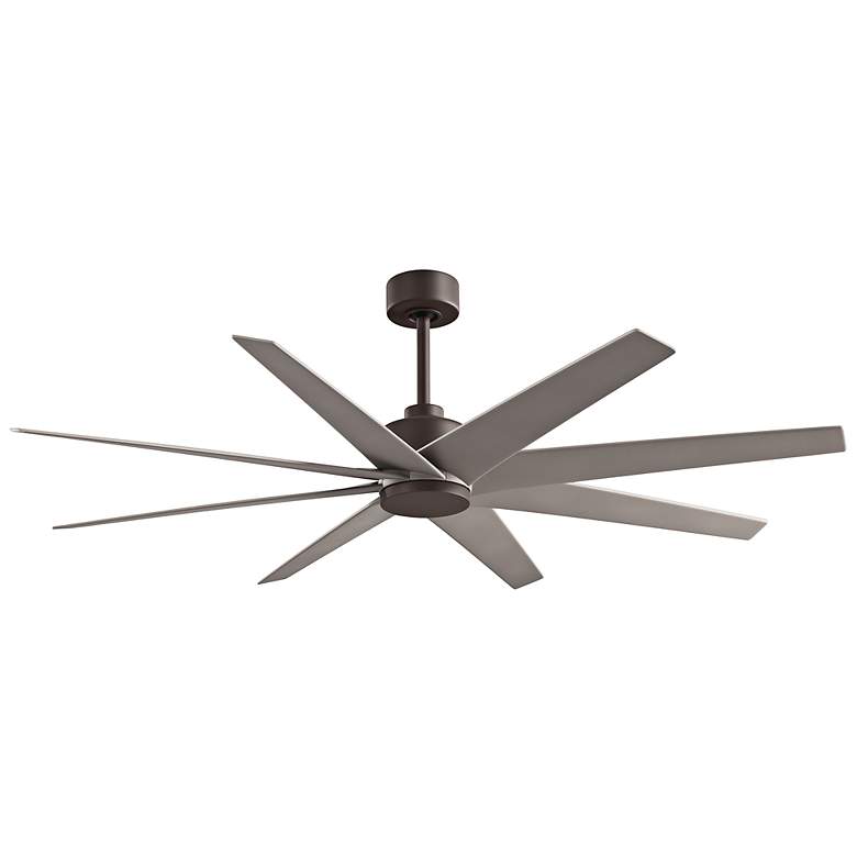 Image 1 64" Matthews Ariella Textured Bronze and Nickel Ceiling Fan
