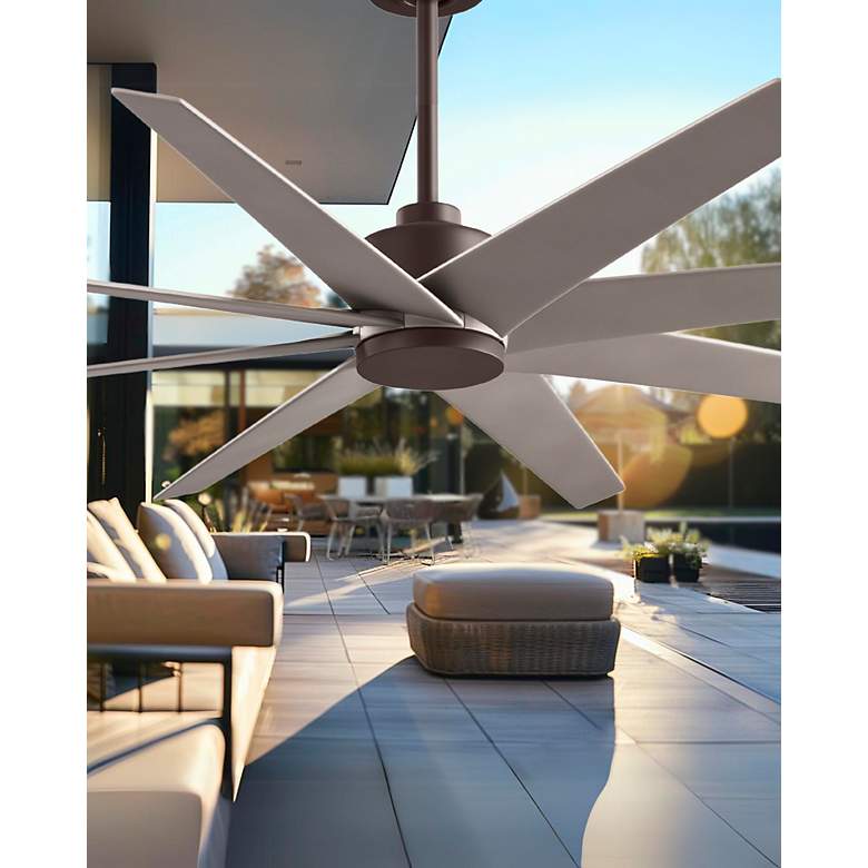 Image 2 64" Matthews Ariella Textured Bronze and Nickel Ceiling Fan more views