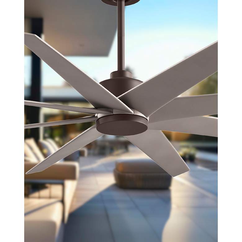 Image 3 64" Matthews Ariella Textured Bronze and Nickel Ceiling Fan more views