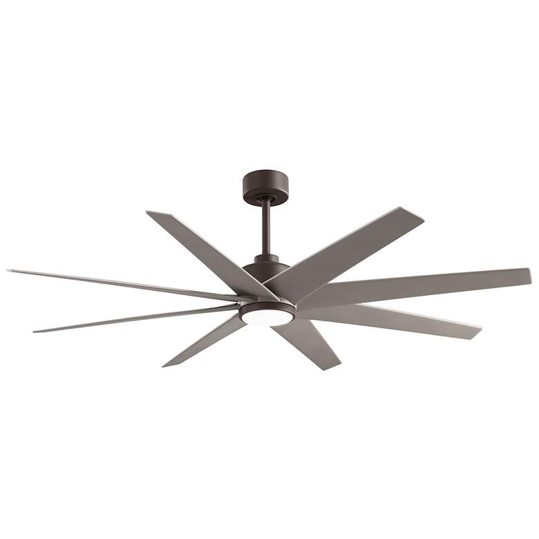 Image 1 64" Matthews Ariella Textured Bronze and Nickel LED Ceiling Fan