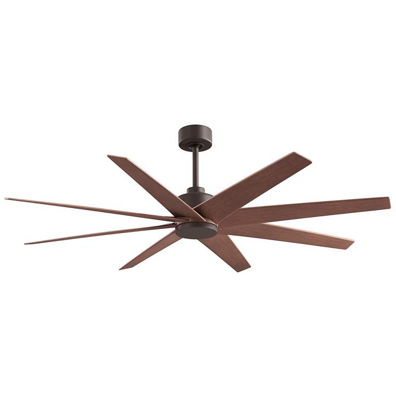 Image 1 64" Matthews Ariella Textured Bronze and Walnut Ceiling Fan