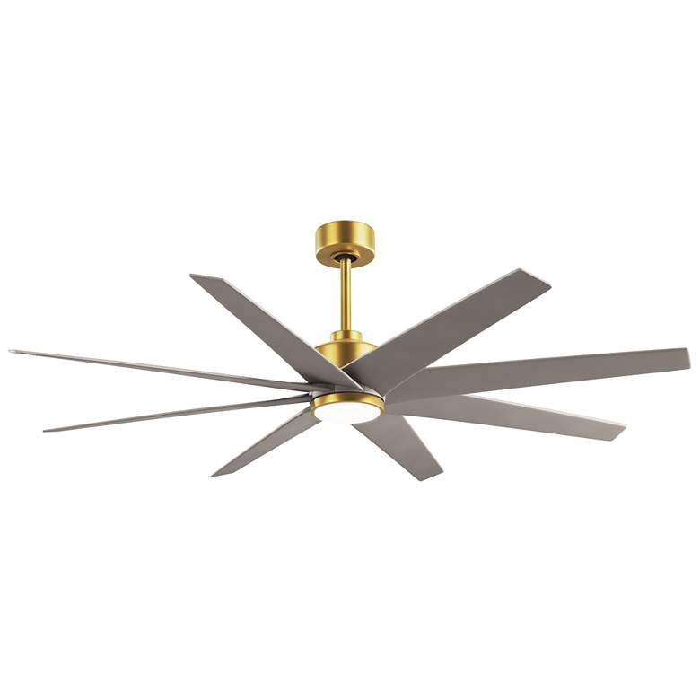 Image 1 64" Matthews Fan Ariella 8-Blade Brass and Nickel LED Ceiling Fan