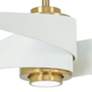 64" Minka Aire Artemis IV Brass and White LED Ceiling Fan with Remote