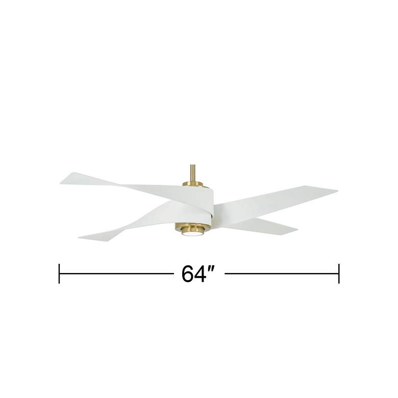 Image 6 64" Minka Aire Artemis IV Brass and White LED Ceiling Fan with Remote more views