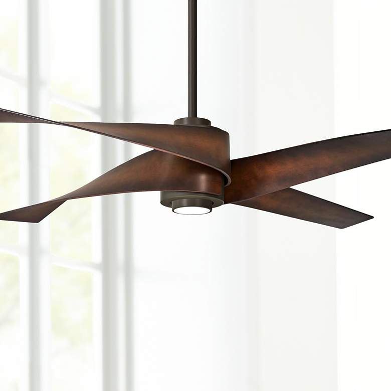 Image 1 64" Minka Aire Artemis IV Bronze DC Modern Ceiling Fan with Remote