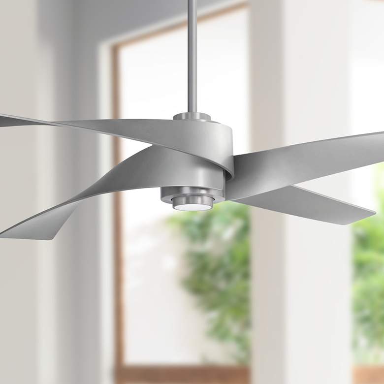 Image 1 64" Minka Aire Artemis IV Brushed Nickel DC Ceiling Fan with Remote