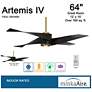 64" Minka Aire Artemis IV Soft Brass DC Modern Ceiling Fan with Remote