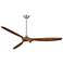 64" Pierce Brushed Nickel LED Ceiling Fan with Koa Blades