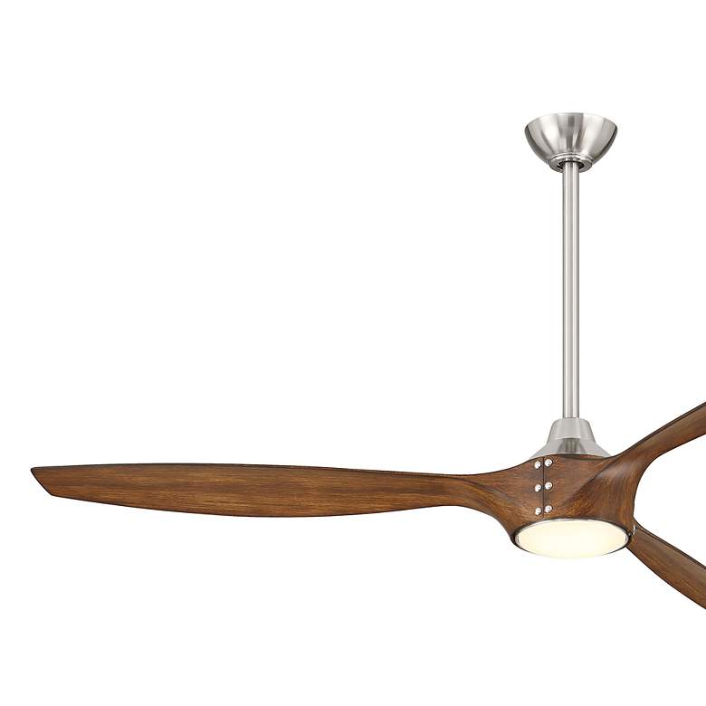 Image 3 64" Pierce Brushed Nickel LED Ceiling Fan with Koa Blades more views
