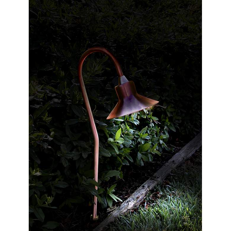 Spun Copper Bell Low Voltage Landscape Light in scene