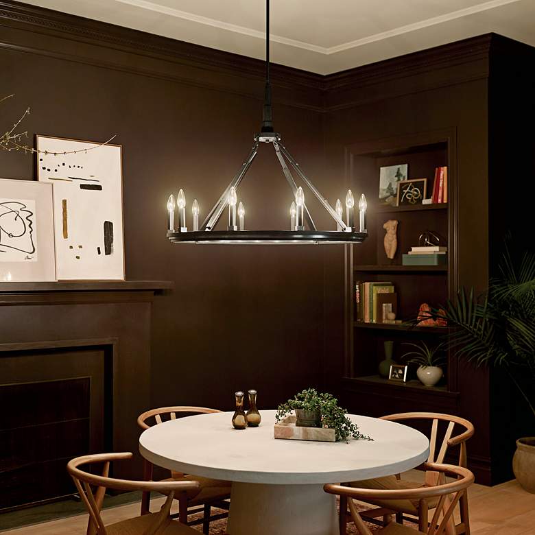 Image 1 Kichler Emmala 34 1/4" Wide Black 10-Light Chandelier in scene