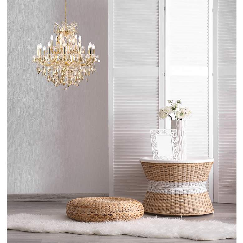 Image 1 Maria Theresa 30" Wide Gold and Crystal 19-Light Chandelier in scene