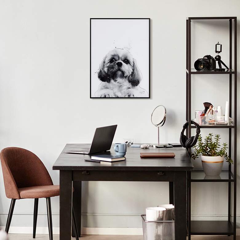 Image 1 Shih-Tzu 24" High Rectangular Framed Glass Wall Art in scene