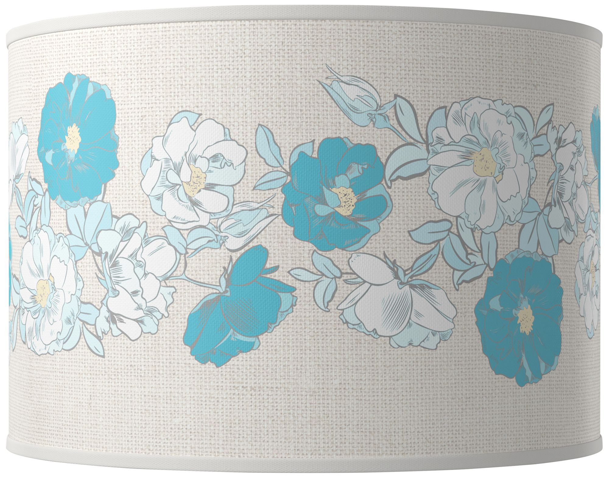 Color Plus Ovo 28 1/2" Rose Bouquet Shade Nautilus Blue Table Lamp