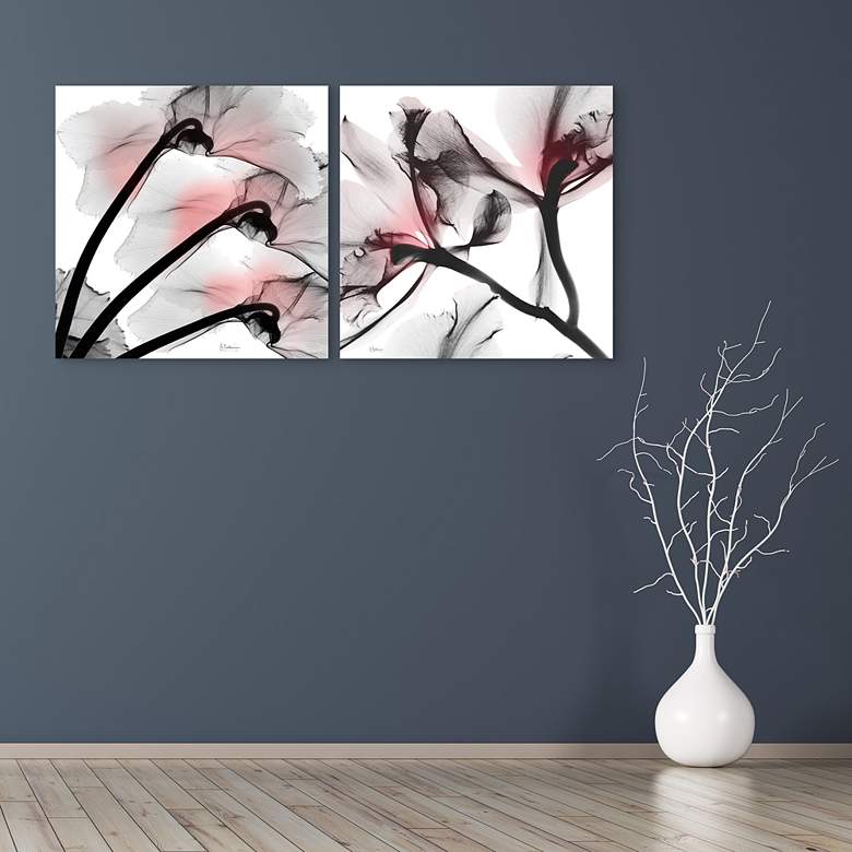 Image 1 Coral Luster 1 and 2 48" Wide 2-Piece Glass Wall Art Set in scene