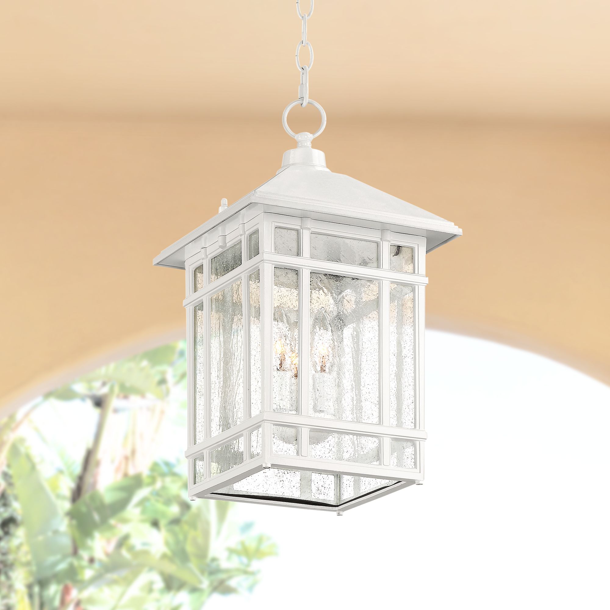 White, Hanging Lantern, Outdoor Lighting Lamps Plus