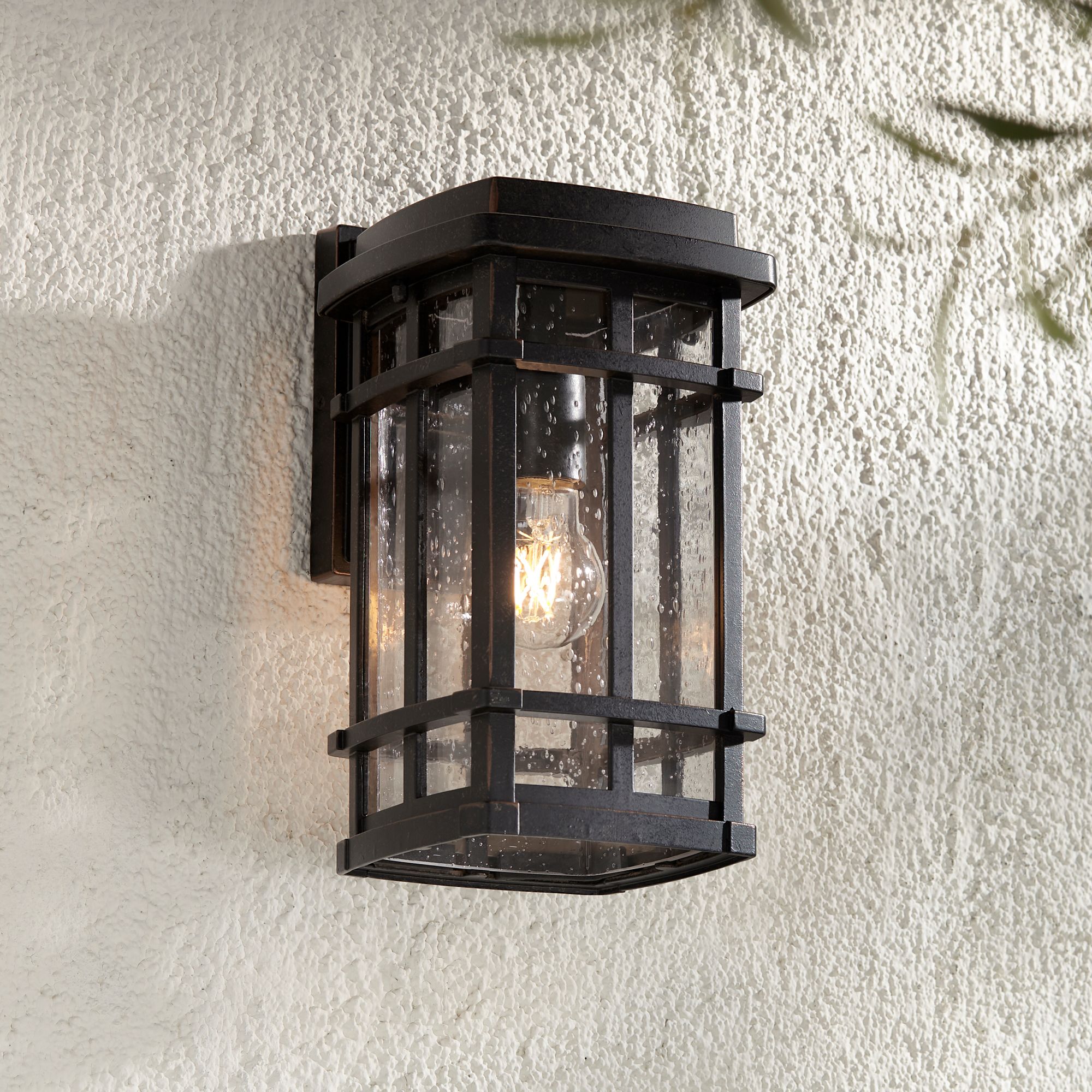 Thumbnail1 of Neri 12 1/2" High Mission Oil-Rubbed Bronze Outdoor Wall Light in scene