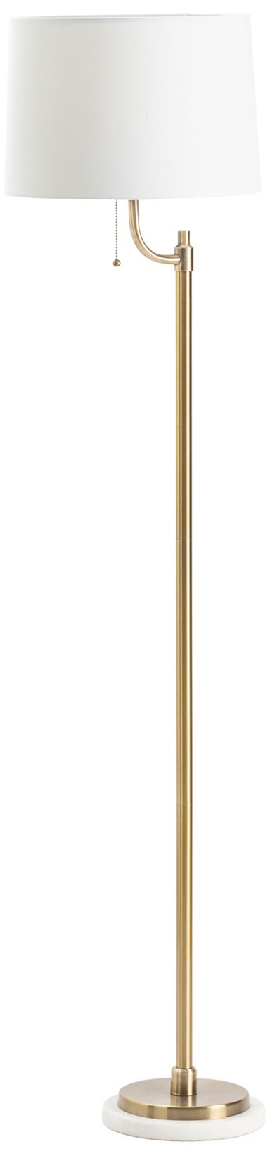 Image 2 65.5"H Brass Floor Lamp with White Fabric Shade more views