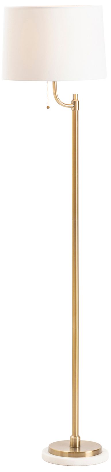 Image 3 65.5"H Brass Floor Lamp with White Fabric Shade more views