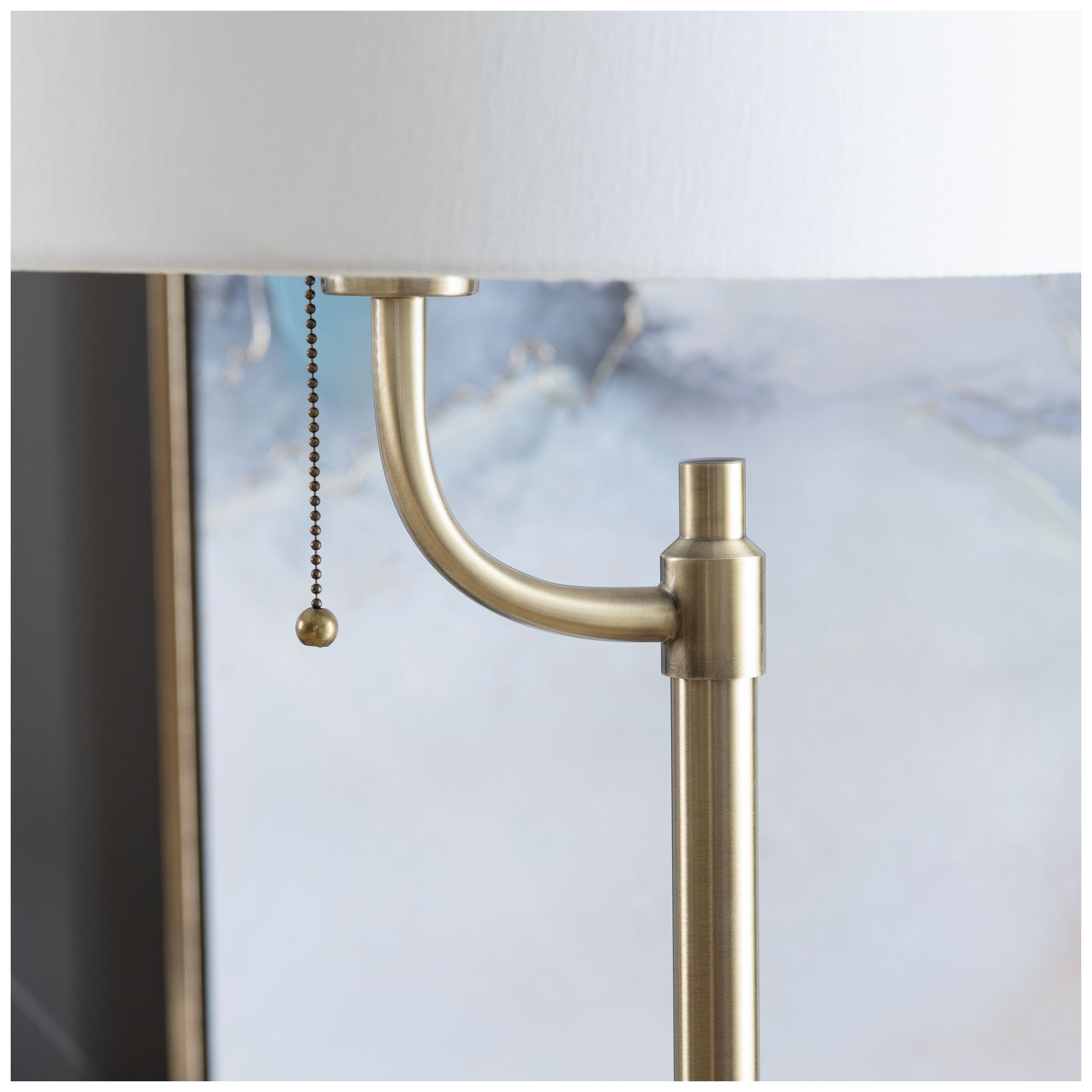 Image 5 65.5"H Brass Floor Lamp with White Fabric Shade more views