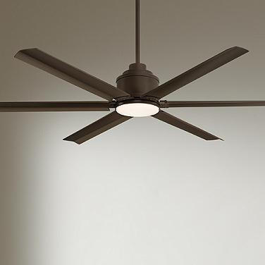 65" Casa Vieja Ultra Breeze Bronze LED Wet Ceiling Fan with Remote