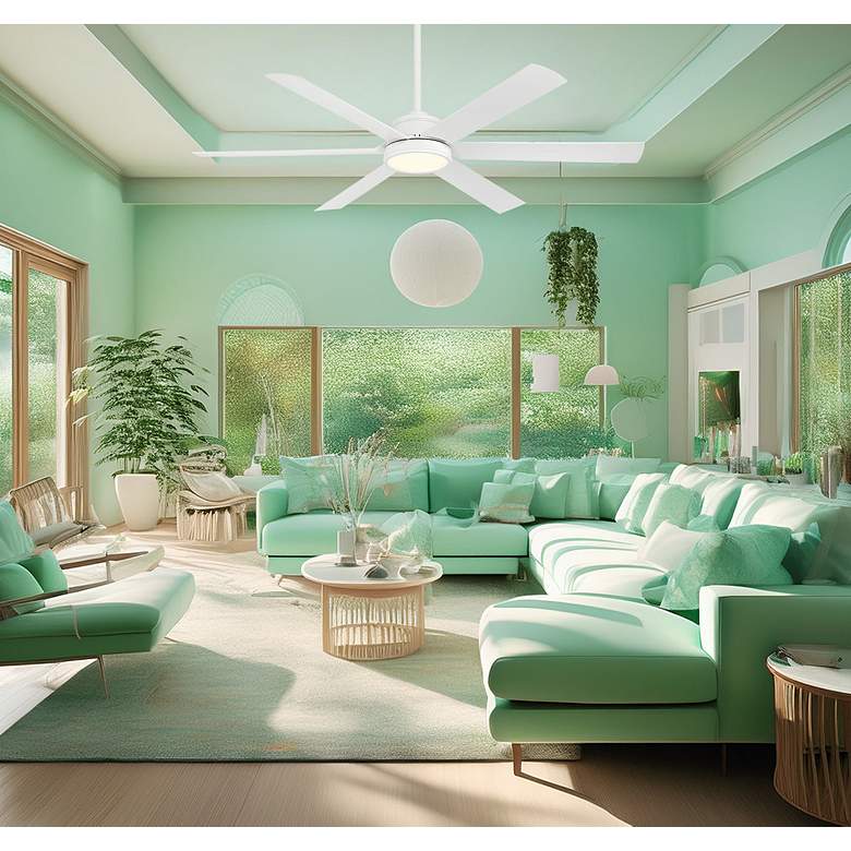 Image 4 65" Cairo Flat White LED Smart Ceiling Fan more views