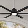 1_65" Casa Vieja Ultra Breeze Black Wet LED Ceiling Fan with Remote