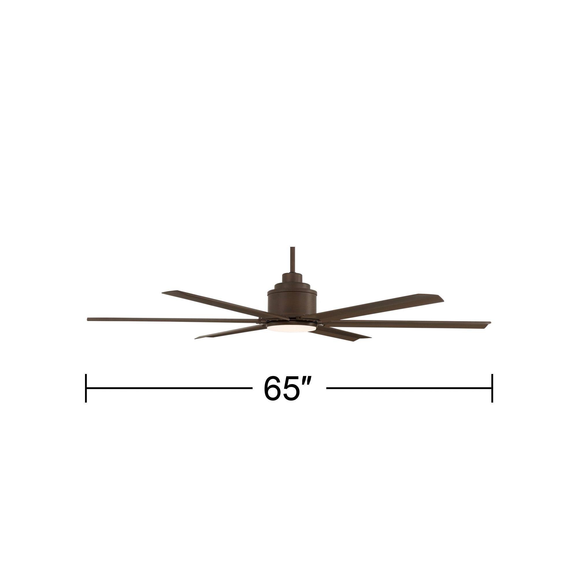 65" Casa Vieja Ultra Breeze Bronze LED Wet Ceiling Fan with Remote in scene