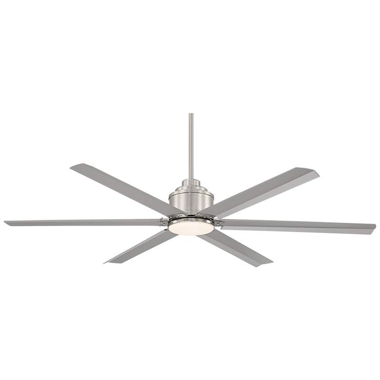 Image 2 65" Casa Vieja Ultra Breeze Nickel Wet LED Ceiling Fan with Remote