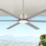 1_65" Casa Vieja Ultra Breeze Nickel Wet LED Ceiling Fan with Remote