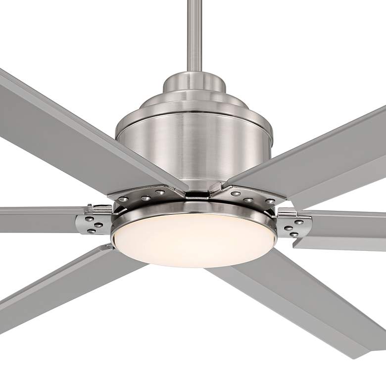Image 3 65" Casa Vieja Ultra Breeze Nickel Wet LED Ceiling Fan with Remote more views