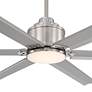 3_65" Casa Vieja Ultra Breeze Nickel Wet LED Ceiling Fan with Remote more views