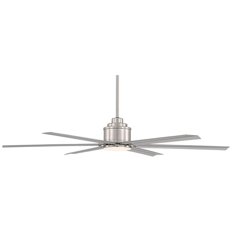 Image 6 65" Casa Vieja Ultra Breeze Nickel Wet LED Ceiling Fan with Remote more views