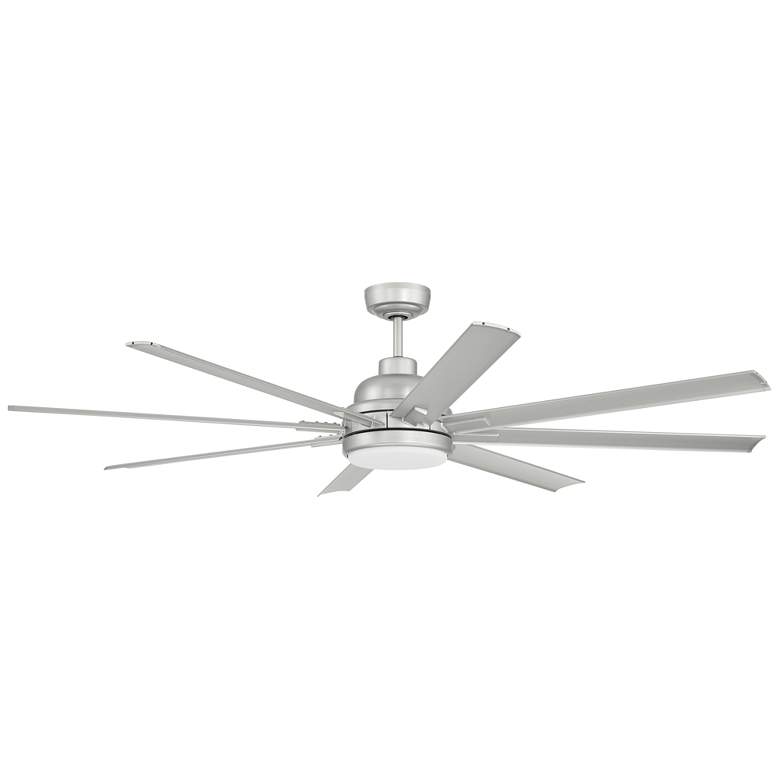 Image 1 65" Craftmade Rush Nickel 8-Blade LED Wet Rated Smart Ceiling Fan