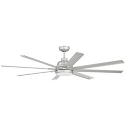 65&quot; Craftmade Rush Nickel 8-Blade LED Wet Rated Smart Ceiling Fan