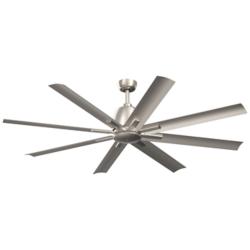 65" Kichler Breda Brushed Nickel Outdoor Ceiling Fan with Remote