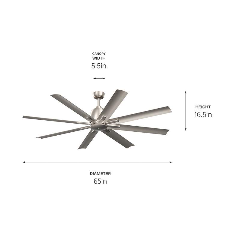 Image 4 65 inch Kichler Breda Brushed Nickel Outdoor Ceiling Fan with Remote more views