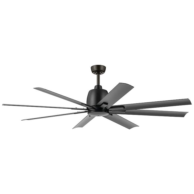 Image 1 65 inch Kichler Breda Satin Black Outdoor Ceiling Fan with Remote