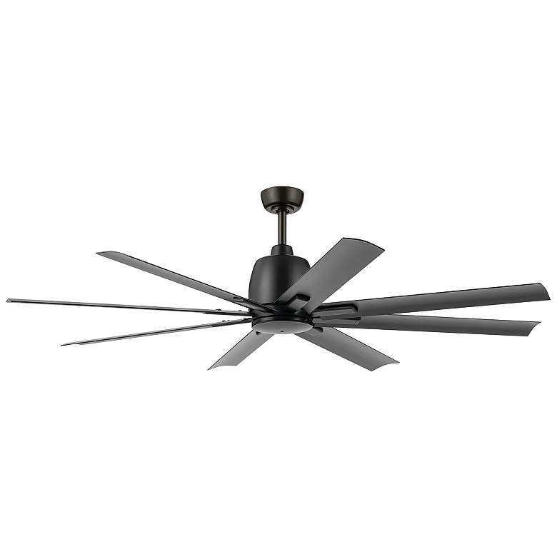 Image 1 65" Kichler Breda Satin Black Outdoor Ceiling Fan with Remote