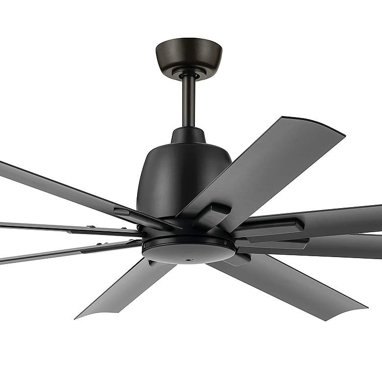 Image 3 65" Kichler Breda Satin Black Outdoor Ceiling Fan with Remote more views