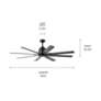 5_65" Kichler Breda Satin Black Outdoor Ceiling Fan with Remote more views