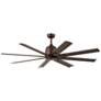 65" Kichler Breda Satin Natural Bronze Outdoor Ceiling Fan with Remote