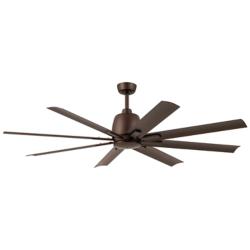 65" Kichler Breda Satin Natural Bronze Outdoor Ceiling Fan with Remote