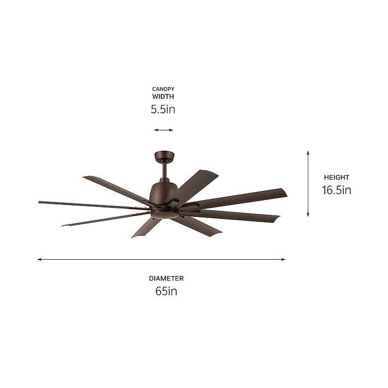 Image 6 65" Kichler Breda Satin Natural Bronze Outdoor Ceiling Fan with Remote more views
