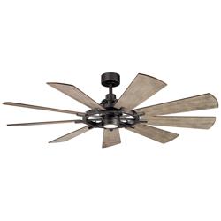 65&quot; Kichler Gentry Anvil Iron LED Ceiling Fan with Wall Control